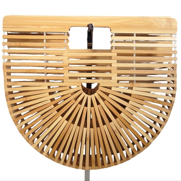 Medium Satchel Bamboo Vacation Beach summer handbag - Picture 4 of 10